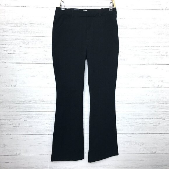 NEW Gap Women's Black Pants High Rise Flare Leg Stretch Cotton size 10 length 31 - Picture 1 of 9